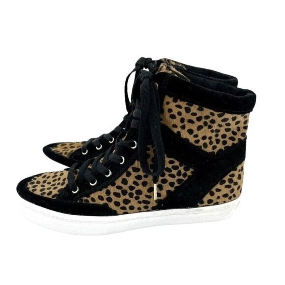 Rebecca Minkoff High Top Sneaker Smith Calf-Hair Animal Print Sz 7 $275 New